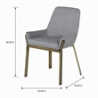 Pemberly Row Modern Fabric Dining Chair in Light Gray and Antique Brass