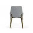 Pemberly Row Modern Fabric Dining Chair in Light Gray and Antique Brass