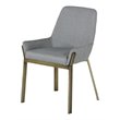Pemberly Row Modern Fabric Dining Chair in Light Gray and Antique Brass
