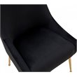 Pemberly Row Black Velvet Dining Chair Set with Gold Legs (Set of 2)
