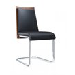 Pemberly Row Black and Walnut Faux Leather Dining Chair Set (Set of 2)