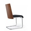 Pemberly Row Black and Walnut Faux Leather Dining Chair Set (Set of 2)