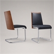 Pemberly Row Black and Walnut Faux Leather Dining Chair Set (Set of 2)