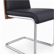 Pemberly Row Black and Walnut Faux Leather Dining Chair Set (Set of 2)