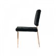Pemberly Row Set of 2 Faux Fur Dining Chairs with Metal Legs in Black