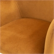Pemberly Row Velvet Wingback Dining Chair with Matte Black Legs in Orange