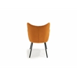 Pemberly Row Velvet Wingback Dining Chair with Matte Black Legs in Orange