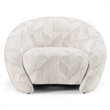 Pemberly Row Modern Beige Fabric Accent Chair with Solid Ash Frame