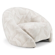 Pemberly Row Modern Beige Fabric Accent Chair with Solid Ash Frame