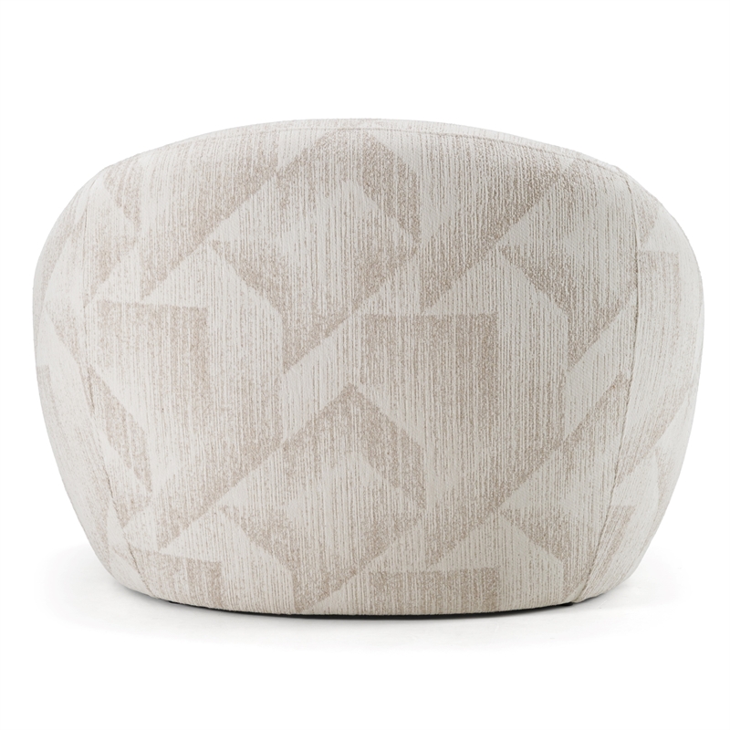 Pemberly Row Modern Beige Fabric Accent Chair with Solid Ash Frame