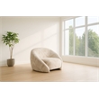Pemberly Row Modern Beige Fabric Accent Chair with Solid Ash Frame