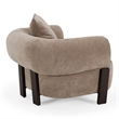Pemberly Row Modern Tan Fabric Accent Chair with Oak Veneer Accents