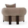 Pemberly Row Modern Tan Fabric Accent Chair with Oak Veneer Accents