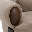 Pemberly Row Modern Tan Fabric Accent Chair with Oak Veneer Accents