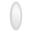Pemberly Row Modern White High Gloss Oval Mirror in Sleek Silhouette