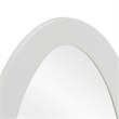 Pemberly Row Modern White High Gloss Oval Mirror in Sleek Silhouette
