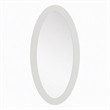 Pemberly Row Modern White High Gloss Oval Mirror in Sleek Silhouette