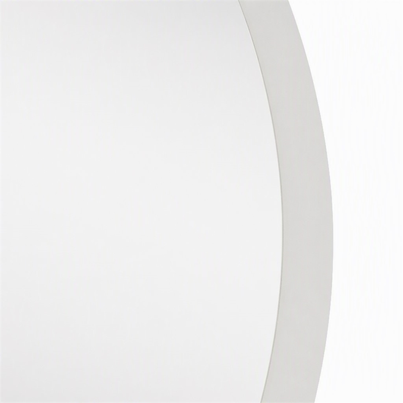 Pemberly Row Modern White High Gloss Oval Mirror in Sleek Silhouette