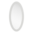 Pemberly Row Modern White High Gloss Oval Mirror in Sleek Silhouette