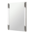 Pemberly Row Modern White & Stainless Steel Mirror with High Gloss Finish
