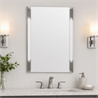 Pemberly Row Modern White & Stainless Steel Mirror with High Gloss Finish