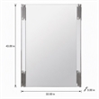 Pemberly Row Modern White & Stainless Steel Mirror with High Gloss Finish