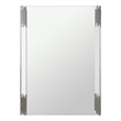 Pemberly Row Modern White & Stainless Steel Mirror with High Gloss Finish
