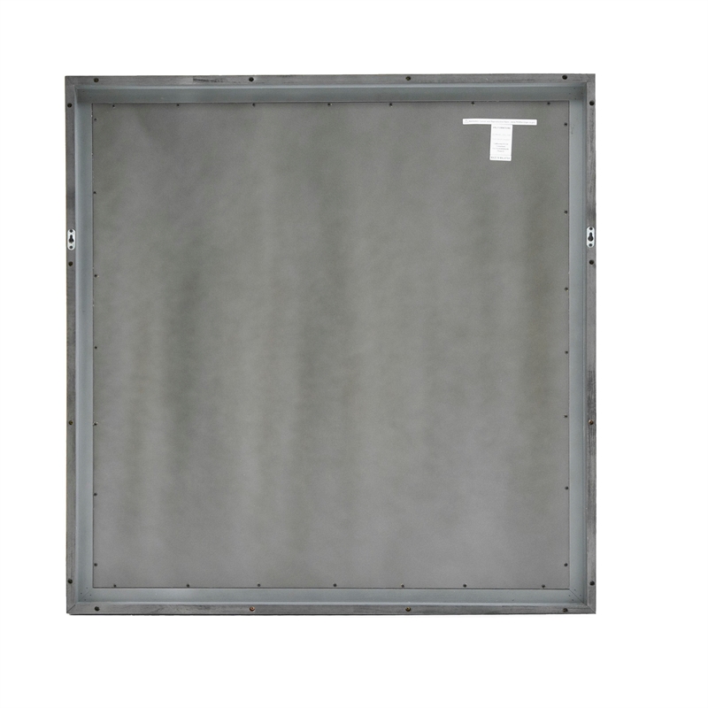 Pemberly Row Contemporary Gray Mirror in Wood Frame
