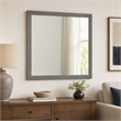 Pemberly Row Contemporary Gray Mirror in Wood Frame