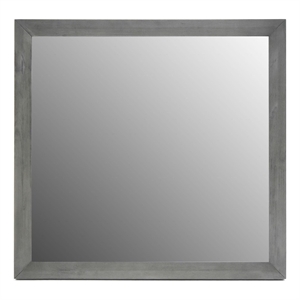 Pemberly Row Contemporary Gray Mirror in Wood Frame
