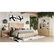 Pemberly Row Modern Natural Oak Square Mirror with Solid Frame