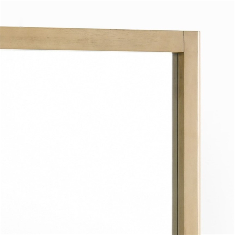 Pemberly Row Modern Natural Oak Square Mirror with Solid Frame