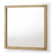 Pemberly Row Modern Natural Oak Square Mirror with Solid Frame