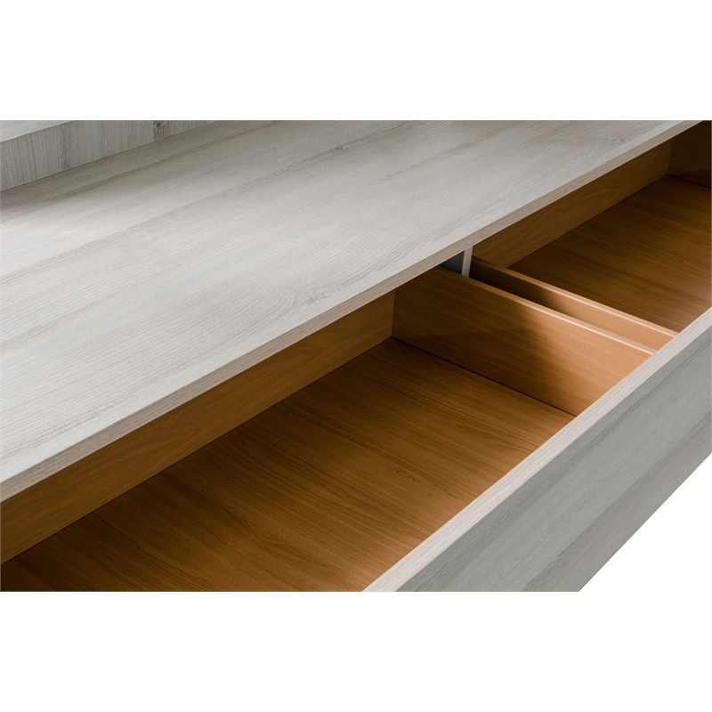 Pemberly Row Italian Modern Gray Veneer Dresser with Soft-Closing Drawers