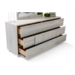 Pemberly Row Italian Modern Gray Veneer Dresser with Soft-Closing Drawers