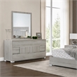 Pemberly Row Italian Modern Gray Veneer Dresser with Soft-Closing Drawers