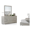 Pemberly Row Italian Modern Gray Veneer Dresser with Soft-Closing Drawers