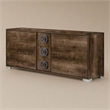 Pemberly Row Italian Modern High Gloss Dresser with Oak Finish