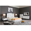 Pemberly Row Modern White High Gloss Dresser with 6 Drawers