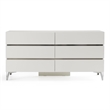 Pemberly Row Italian Modern White High Gloss Dresser with 6 Drawers