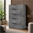 Pemberly Row Volcano Oxide Gray Chest with 5 Soft-Close Drawers