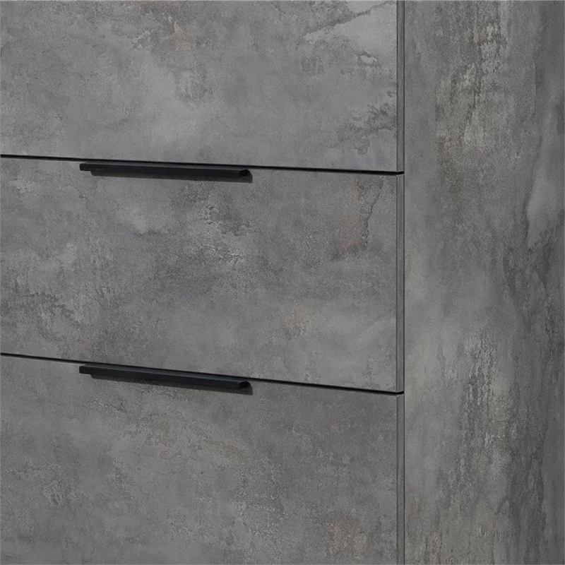 Pemberly Row Volcano Oxide Gray Chest with 5 Soft-Close Drawers