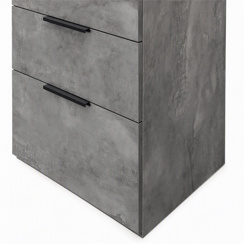 Pemberly Row Volcano Oxide Gray Chest with 5 Soft-Close Drawers