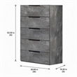 Pemberly Row Volcano Oxide Gray Chest with 5 Soft-Close Drawers