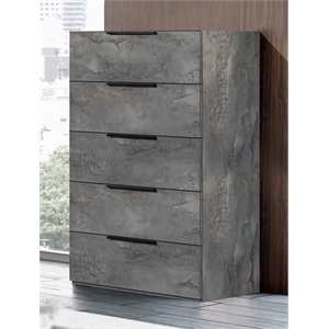 Pemberly Row Volcano Oxide Gray Chest with 5 Soft-Close Drawers