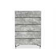 Pemberly Row Tiger Wood Matt Gray Chest with Black Metal Legs