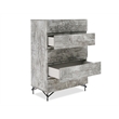 Pemberly Row Tiger Wood Matt Gray Chest with Black Metal Legs
