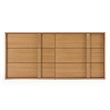 Pemberly Row Modern Oak Dresser with 6 Integrated Wood Pull Drawers
