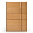 Pemberly Row Oak Chest with 5 Integrated Drawers in Veneer Finish