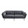 Pemberly Row Modern Gray Polyester and Metal Upholstered Sofa